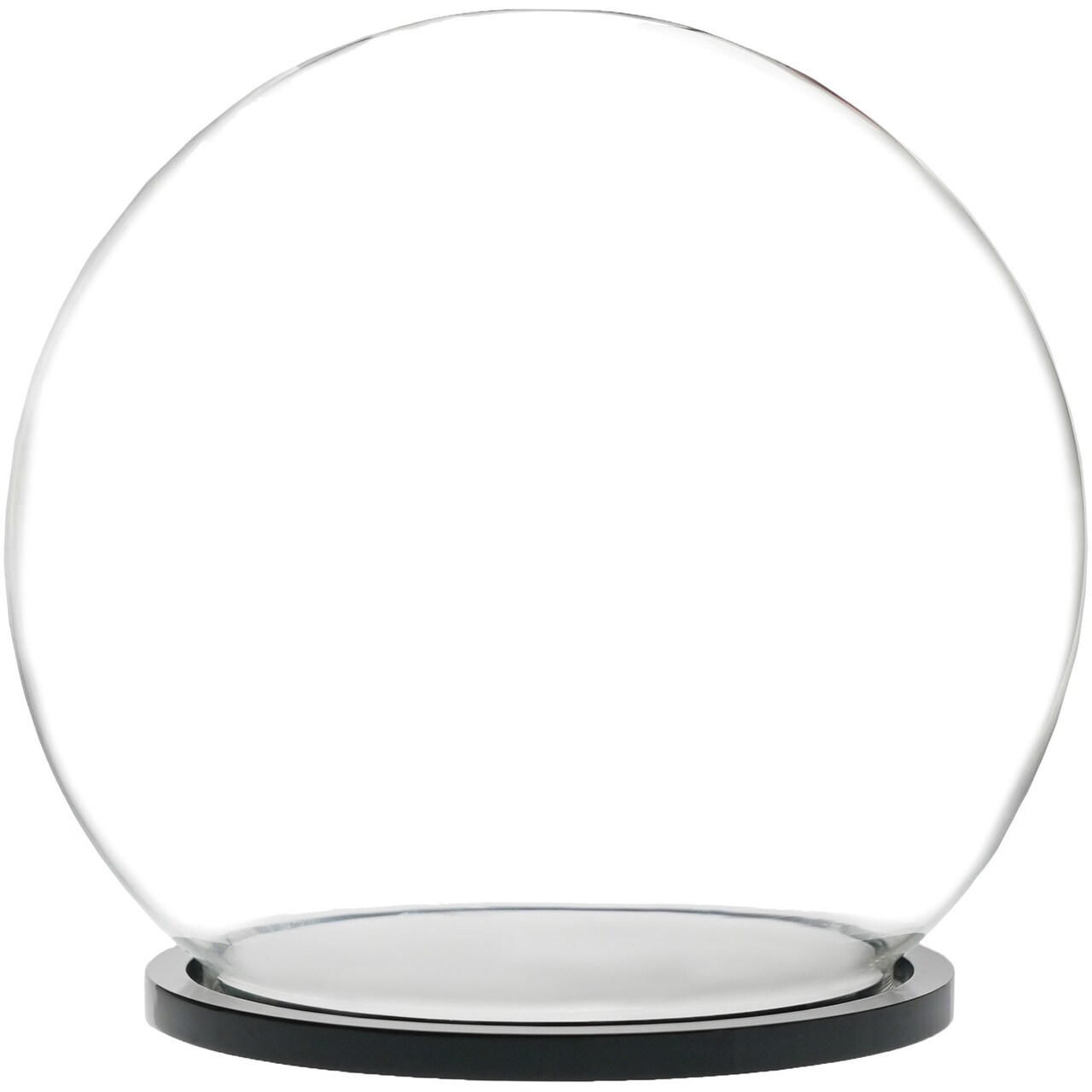Plymor 7.5" x 8.5" Glass Display Dome Globe Cloche (Black Acrylic Base)